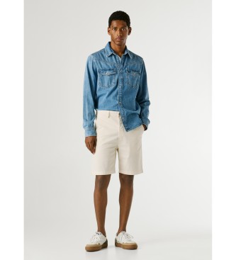 Pepe Jeans para hombre. PM8000034 Short Regular Chino blanco (36), Casual, Algodón