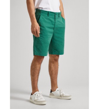 Pepe Jeans para hombre. PM801092 Bermudas Regular Chino verde (30), Casual, Algodón, Sostenible
