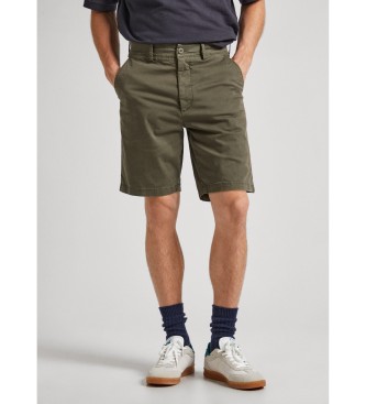 Pepe Jeans para hombre. PM801092 Bermudas Regular Chino verde (34), Casual, Algodón, Sostenible