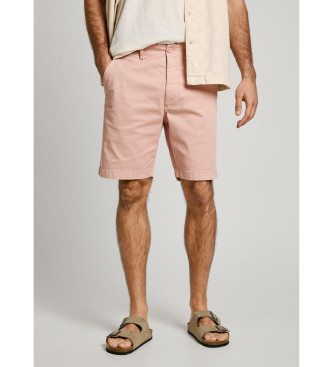 Pepe Jeans para hombre. PM801181 Short chino en tejido de sarga elástica rosa (33), Casual, Algodón, Sostenible