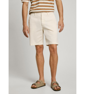 Pepe Jeans para hombre. PM801181 Short chino en tejido de sarga elástica blanco (31), Casual, Algodón, Sostenible