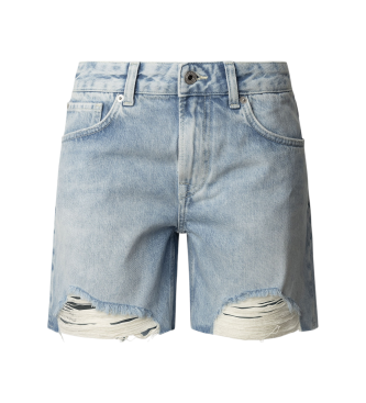 Pepe Jeans para mujer. PL801186MQ7 Short Regular Distressed azul (28), Casual, Algodón, Denim