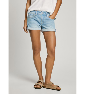 Pepe Jeans para mujer. PL801190PG6 Short Regular Siouxie azul (29), Casual, Algodón, Denim, Algodón Orgánico, Sostenible