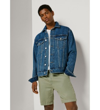 Pepe Jeans para hombre. PM8000032 Shorts Relaxed Linen Smart verde (33), Casual, Algodón