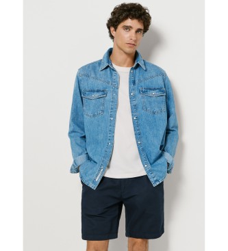 Pepe Jeans para hombre. PM8000032 Shorts Relaxed Linen Smart marino (29), Azul, Casual, Algodón