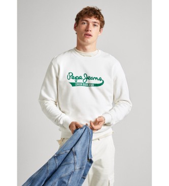 Pepe Jeans para hombre. PM582670 Sudadera Roi blanco (XXL), Casual, Algodón, Manga larga, Sostenible