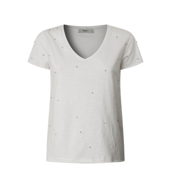 Pepe Jeans para mujer. PL506023 Camiseta Rolly blanco (XS), Casual, Algodón, Manga corta