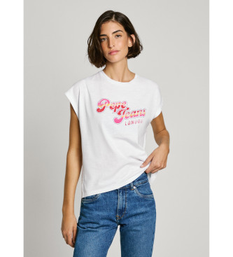 Pepe Jeans para mujer. PL506033 Camiseta Rosalie blanco (XS), Casual, Algodón, Manga corta