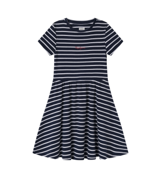 Pepe Jeans para niña. PG951690 Vestido corto Rubi marino (8Años= 128cm), Casual, Algodón, Manga corta, Sostenible, moda infantil