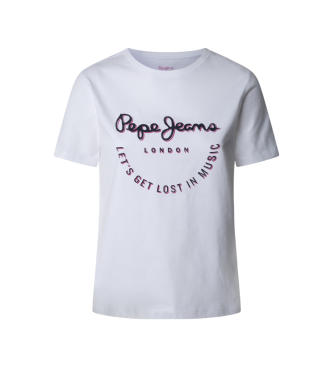 Pepe Jeans para mujer. PL506072 Camiseta Rumer blanco (XL), Casual, Algodón, Manga corta