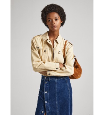 Pepe Jeans para mujer. PL402363 Chaqueta Samantha beige (M), Casual, Algodón, Sostenible