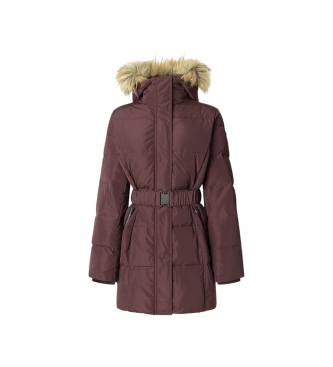 Pepe Jeans för kvinnor. PL4024336 Sarah Coat rödbrun (XS), Casual, Granat, Polyester