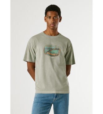 Pepe Jeans para hombre. PM5010302 Camiseta Shaya verde (XXL), Casual, Algodón, Manga corta