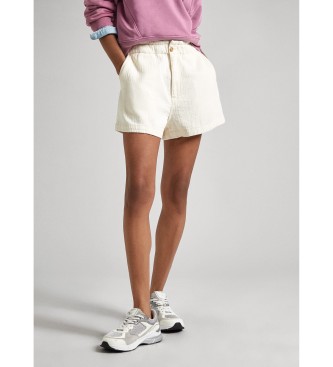 Pepe Jeans para mujer. PL801106 Short Ecru beige (L), Casual, Algodón, Sostenible