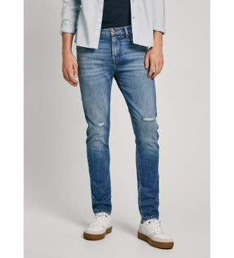Pepe Jeansvoor mannen. PM207969 Jeans skinny gescheurd blauw (33/32), Casual, Katoen, Denim, Duurzaam
