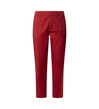 Pepe Jeans para hombre. PM211873 Pantalón chino en popelín de algodón rojo (34), Casual, Sostenible