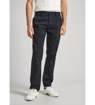 Pepe Jeans para hombre. PM211655 Pantalones Slim Chino Twill negro (34), Casual, Algodón, Clásico