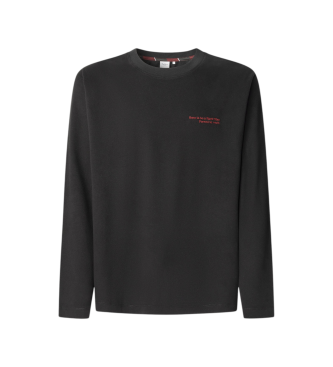 Pepe Jeans para hombre. PM5010170 Camiseta Somer negro (M), Casual, Algodón, Manga larga