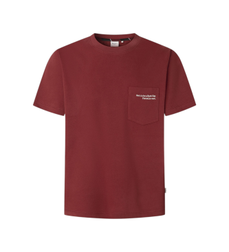 Pepe Jeans para hombre. PM5010165 Camiseta Somer granate (S), Casual, Algodón, Manga corta