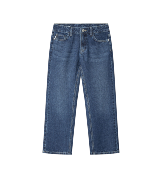 Para niña. PG20000024A9 Jeans straight fit hw Robyne (12años= 152cm), Casual, Algodón, Denim, moda infantil