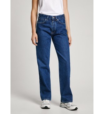 Pepe Jeans para mujer. PL204844 Jeans Straight Hw Deep Ocean (26/30), Azul, Casual, Algodón, Denim, Sostenible