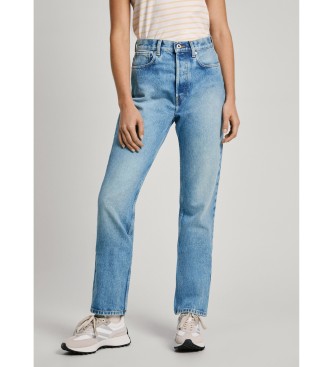 Pepe Jeans para mujer. PL204593MP4 Jeans rectos Uhw azul (24/30), Casual, Algodón, Denim, Sostenible