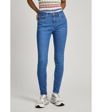 Pepe Jeans para mujer. PL204738HV2 Jeans Super Skinny Hw azul (28/30), Casual, Algodón, Denim, Sostenible