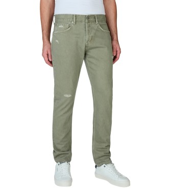Pepe Jeansvoor mannen. PM207970 Jeans taps toelopend Clr verontrust groen (31/32), Casual, Katoen, Denim, Duurzaam