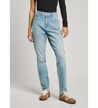 Pepe Jeansvoor vrouwen. PL204591MS9 Jeans in taps toelopende pasvorm Violetblauw (27/32), Casual, Katoen, Denim, Duurzaam