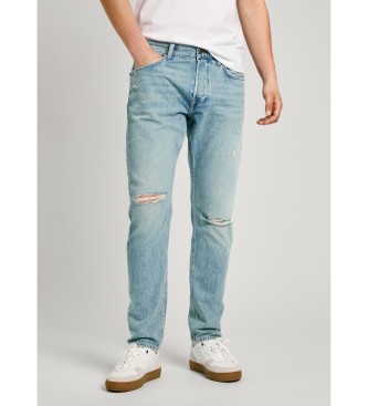 Pepe Jeans para hombre. PM207696 Jeans Tapered Tinted Destroy azul (36/32), Casual, Denim, Algodón Orgánico, Sostenible