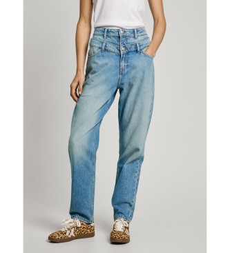 Pepe Jeans para mujer. PL205000 Jeans en fit taper Double azul (31/30), Casual, Algodón, Denim, Sostenible