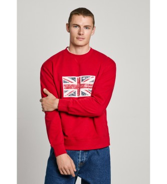 Pepe Jeans para hombre. PM582845 Sudadera Union Crew rojo (XS), Casual, Algodón, Sostenible