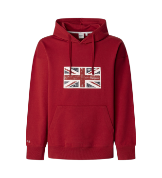 Pepe Jeans para hombre. PM582844 Sudadera Union rojo (L), Casual, Algodón, Sostenible