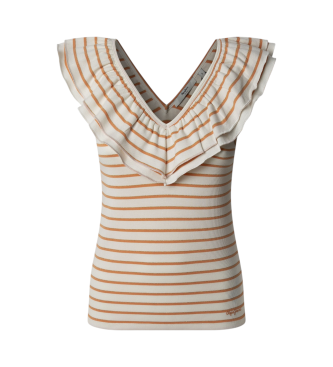 Pepe Jeans para mujer. PL506017 Top Valery naranja (XS), Casual, Algodón, Sin mangas / Tirantes, Sostenible