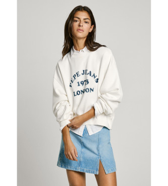 Pepe Jeans para mulher. PL581487 Camisola Vénus branca (S), Branco, Casual, Algodão, Sustentável