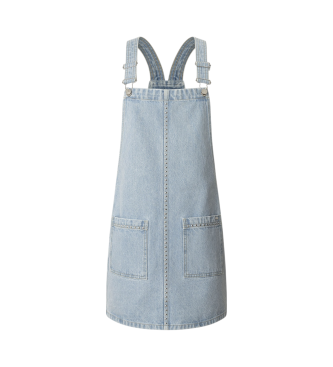 Pepe Jeans para mujer. PL953720 Vestido corto Vesta Stud azul (XS), Casual, Algodón, Sin mangas / Tirantes, Sostenible