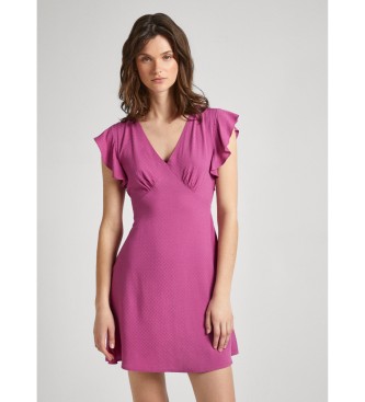 Pepe Jeans para mujer. PL953522 Vestido Camila rosa (S), Casual, Viscosa, Manga corta, Sostenible