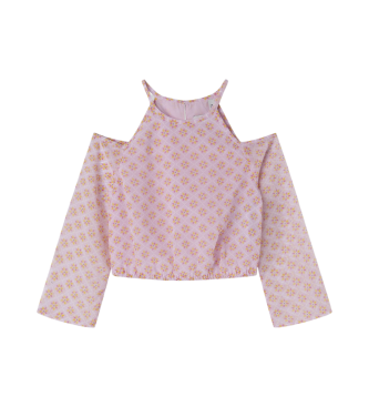 Pepe Jeans para niña. PG301692 Blusa Victoria rosa (8años= 128cm), Casual, Poliéster, Manga larga, moda infantil