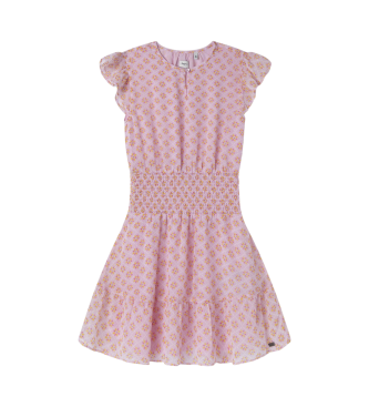 Pepe Jeans para niña. PG951694 Vestido corto Victoria rosa (16Años= 176cm), Casual, Poliéster, Manga corta, moda infantil