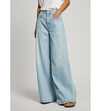 Pepe Jeans para mujer. PL205011 Jeans Wide Leg Mw Stud azul (29/32), Casual, Algodón, Denim, Sostenible