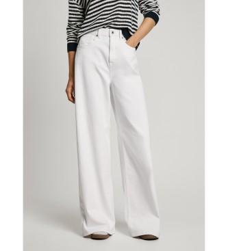 Pepe Jeans para mujer. PL204740TC5 Jeans en fit ancho Jaimy blanco (27/34), Casual, Algodón, Denim, Sostenible