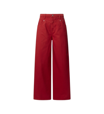 Pepe Jeans para mujer. PL205003 Panalón Wide rojo (27/32), Casual, Algodón
