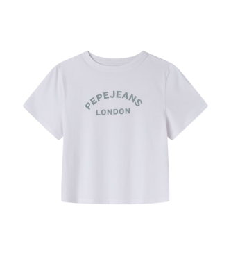 Pepe Jeans para niña. PG503126 Camiseta Zoe blanco (10años= 140cm), Casual, Algodón, Manga corta, Sostenible, moda infantil