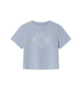 Pepe Jeans para niña. PG503125 Camiseta Zuri azul (6años= 104cm), Casual, Algodón, Manga corta, moda infantil