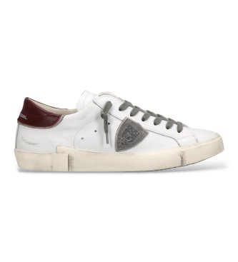 Philippe Model Per Uomo. Prlu Sneakers In Pelle Prsx Low Bianco (41), Basso, Stringhe, Casual