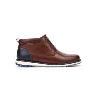 Pikolinos para hombre. M8J-8181 Botines de Piel Berna marrón claro (44), Plano, Cordones, Casual