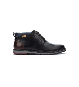 Pikolinos para hombre. M8J-8181C1 Botines de Piel Berna negro (44), Plano, Cordones, Casual
