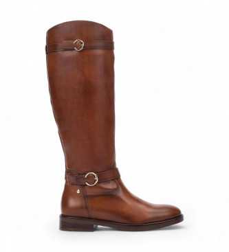 Pikolinos para mujer. W3C-9632 Botas de Piel Puertollano marrón (39), Plano, 1 a 3cm, Cremallera, Casual