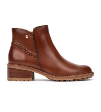 Pikolinos para mujer. W0D-8871 Botines de Piel Medina marrón oscuro (35), 3 a 5cm, Cremallera, Casual