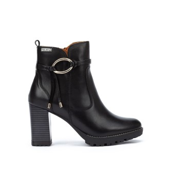 Pikolinos para mujer. W7M-8542 Botines de Piel Connelly negro -Altura tacón 9cm- (39), 8 a 10cm, Cremallera, Casual